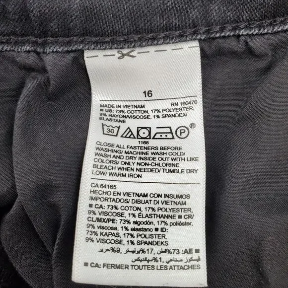 Old Navy‎ Rockstar Super Skinny Ankle Mid Rise Black Jeans Womens 16 Pre-Owned - Picture 4 of 5